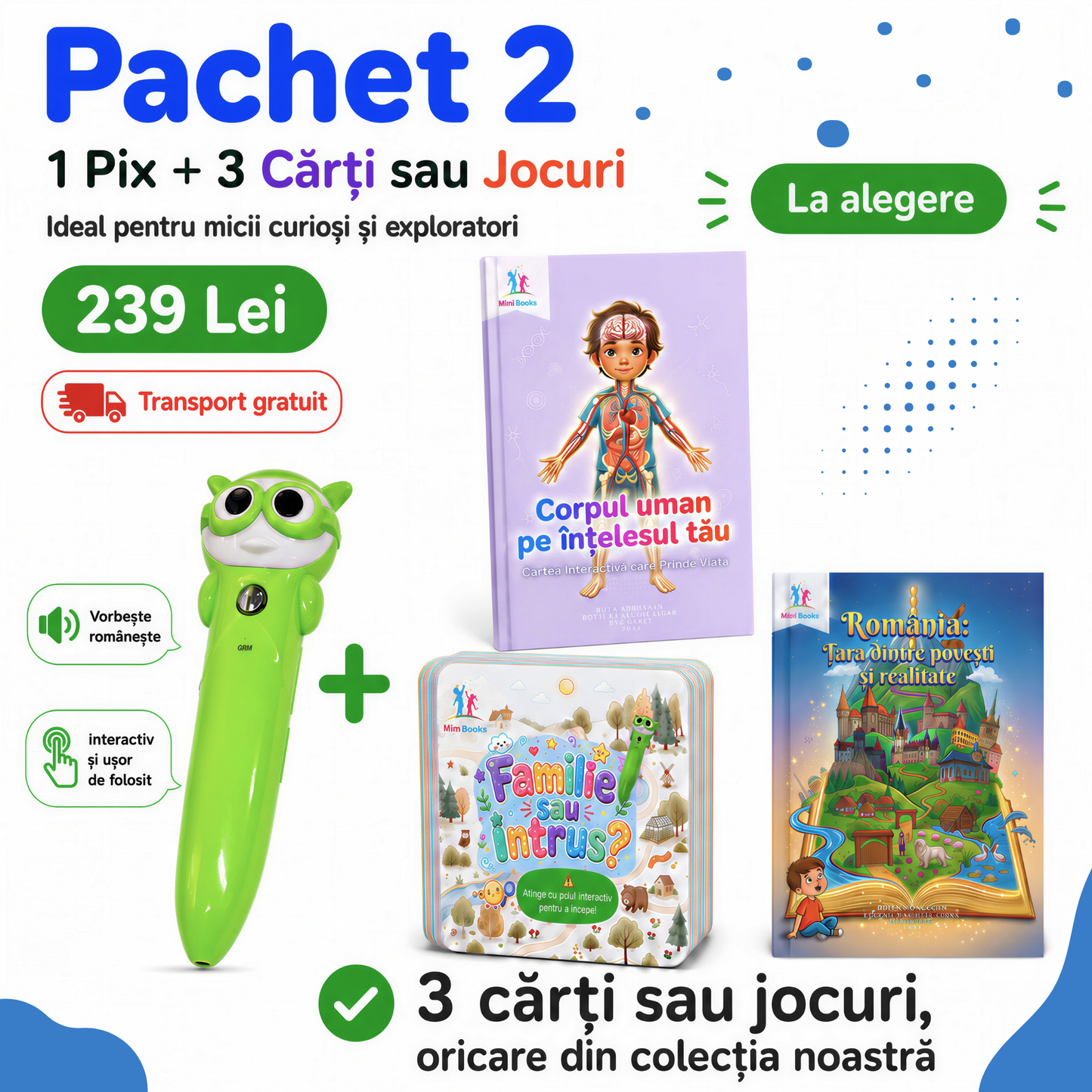 Pachet Pix Interactiv + 3 Cărți Sau Jocuri