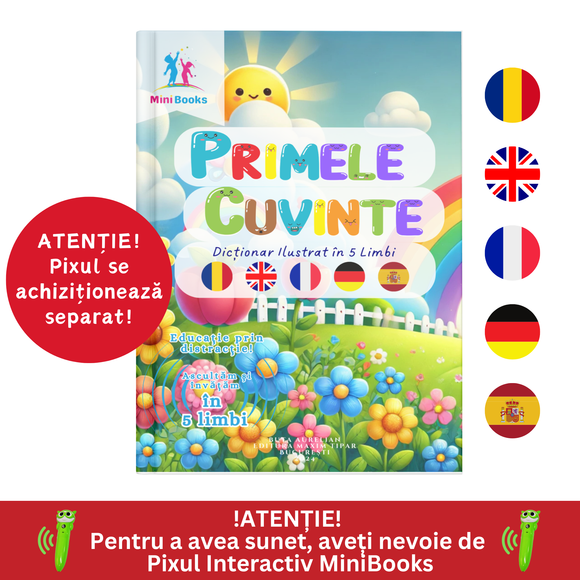 Primele Cuvinte - Dicționar Ilustrat în 5 Limbi