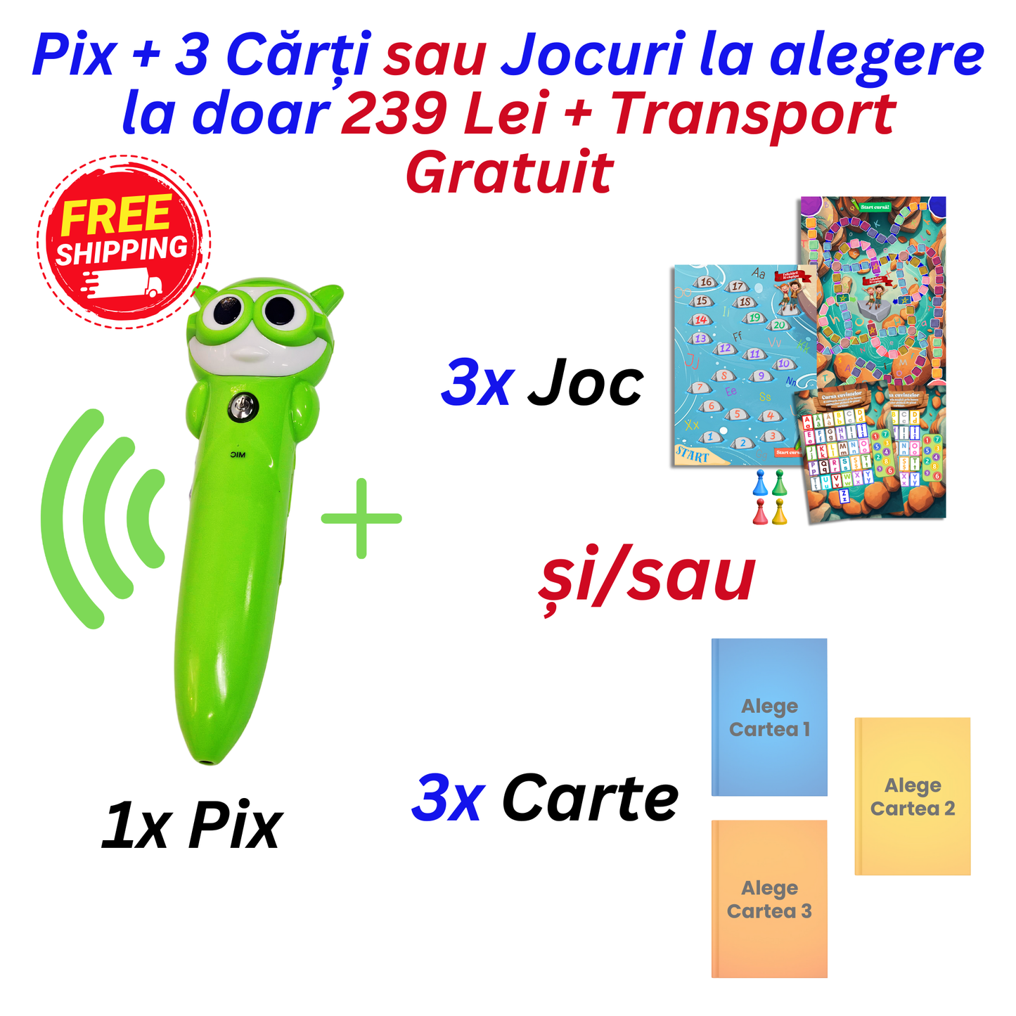 Pachet Pix Interactiv + 3 Cărți Sau Jocuri